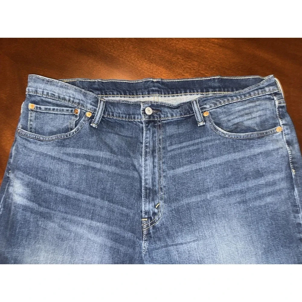 Levi 541 Mens Jeans Size 40x32 Athletic Taper Stretch Dark Wash Denim Distressed